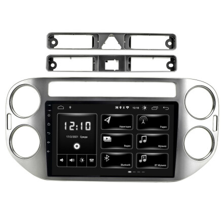 VW Tiguan 2007-10 красный MFD (Android 10) DSP, 9"