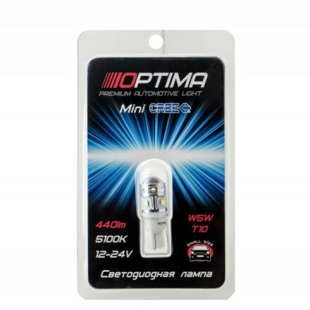 Optima Premium W5W, W16W (T10) MINI 30W 5100K с обманкой