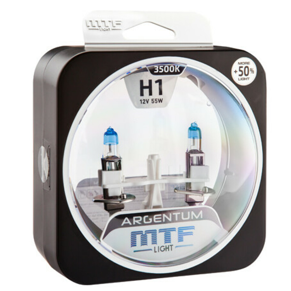 Комплект галогенных ламп MTF H1 Argentum +50%