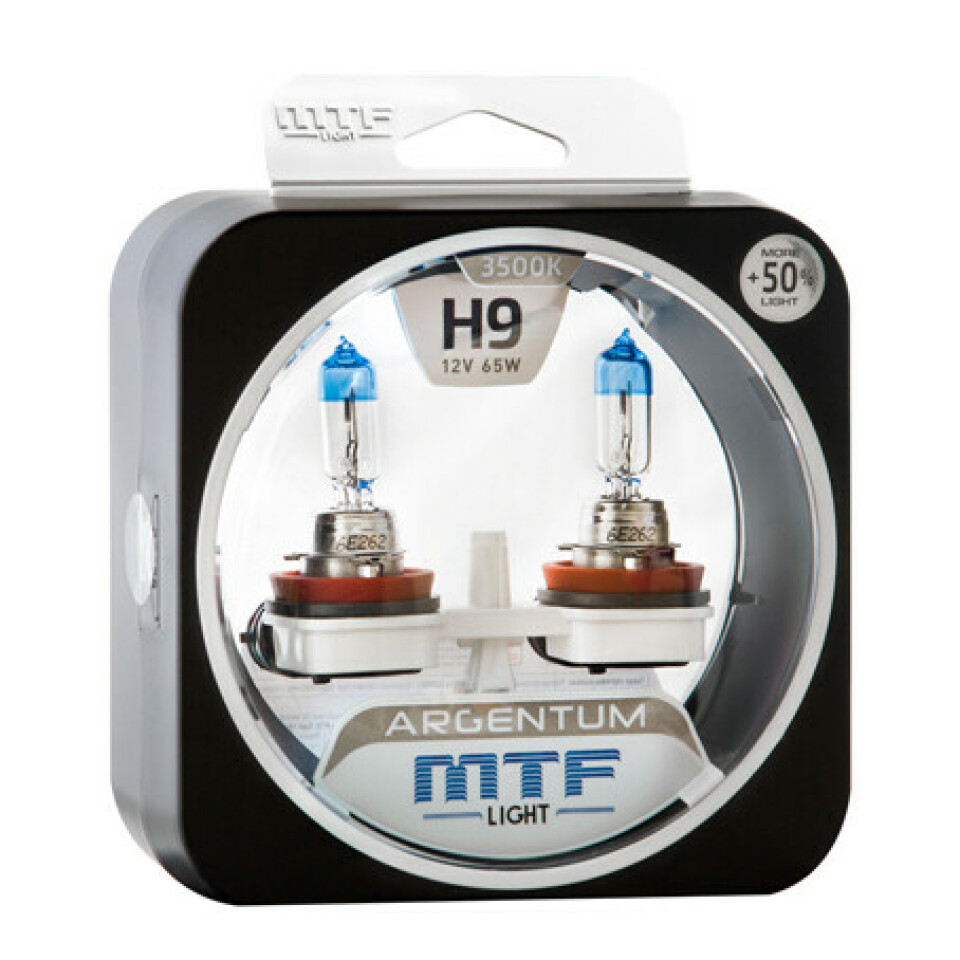 Комплект галогенных ламп MTF H9 Argentum +50%