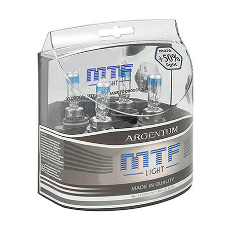 Комплект галогенных ламп MTF HB4 Argentum +50%