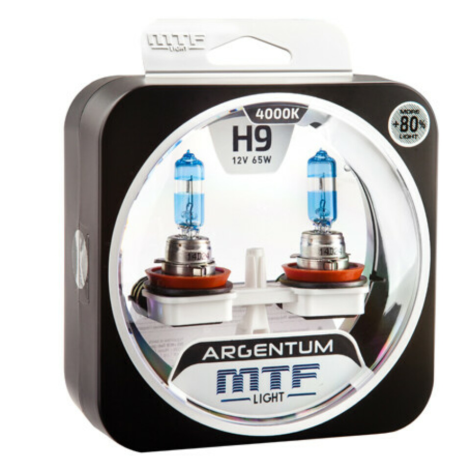 Комплект галогенных ламп MTF H9 Argentum +80%