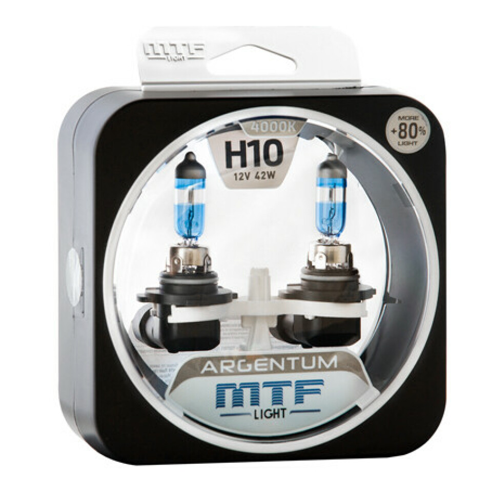 Комплект галогенных ламп MTF H10 Argentum +80%