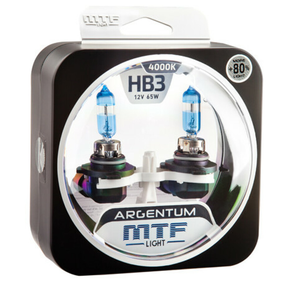 Комплект галогенных ламп MTF HB3 Argentum +80%