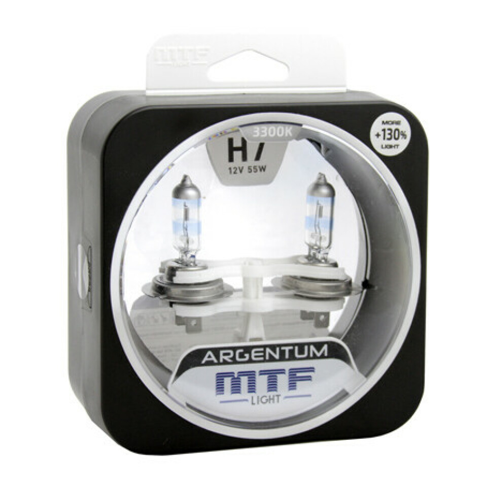 Комплект галогенных ламп MTF H7 Argentum +130%