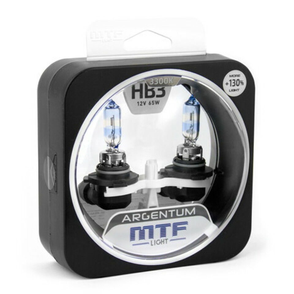 Комплект галогенных ламп MTF HB3 Argentum +130%