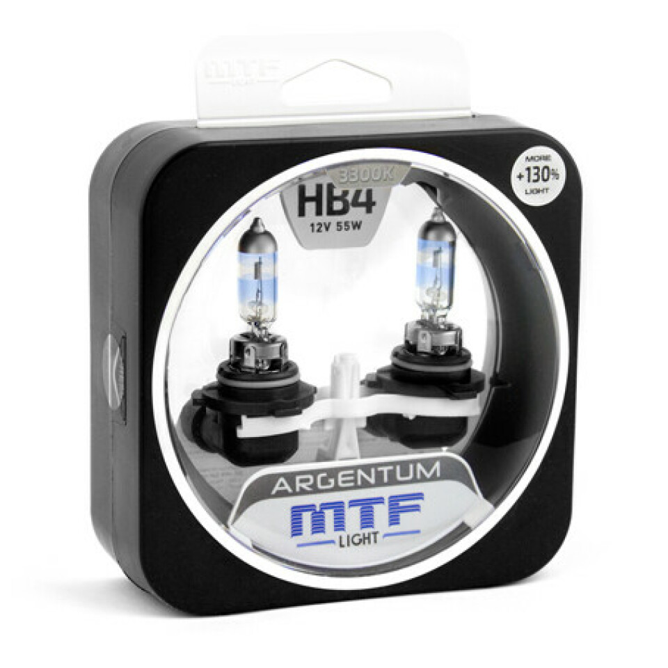 Комплект галогенных ламп MTF HB4 Argentum +130%