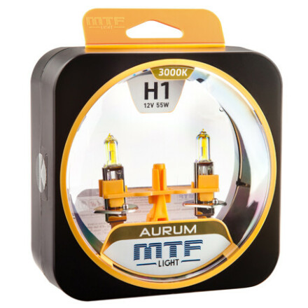 Комплект галогенных ламп MTF H1 Aurum