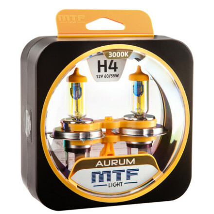 Комплект галогенных ламп MTF H4 Aurum