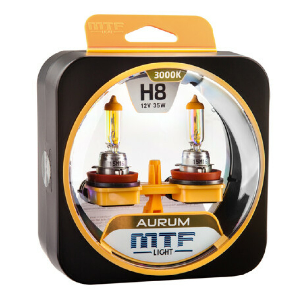 Комплект галогенных ламп MTF H8 Aurum